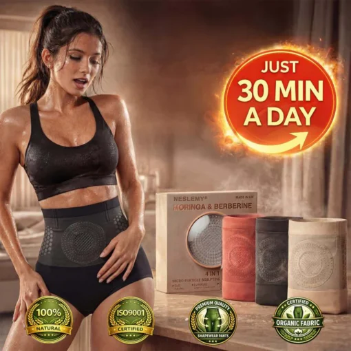 NESLEMY® 𝐌𝐨𝐫𝐢𝐧𝐠𝐚 & 𝐁𝐞𝐫𝐛𝐞𝐫𝐢𝐧𝐞 4‑In‑1 Micro‑Particle Sculpting & Fat‑Burn Shorts