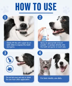 NESLEMY Pet Dental Tartar Care Spray for Dogs & Cats