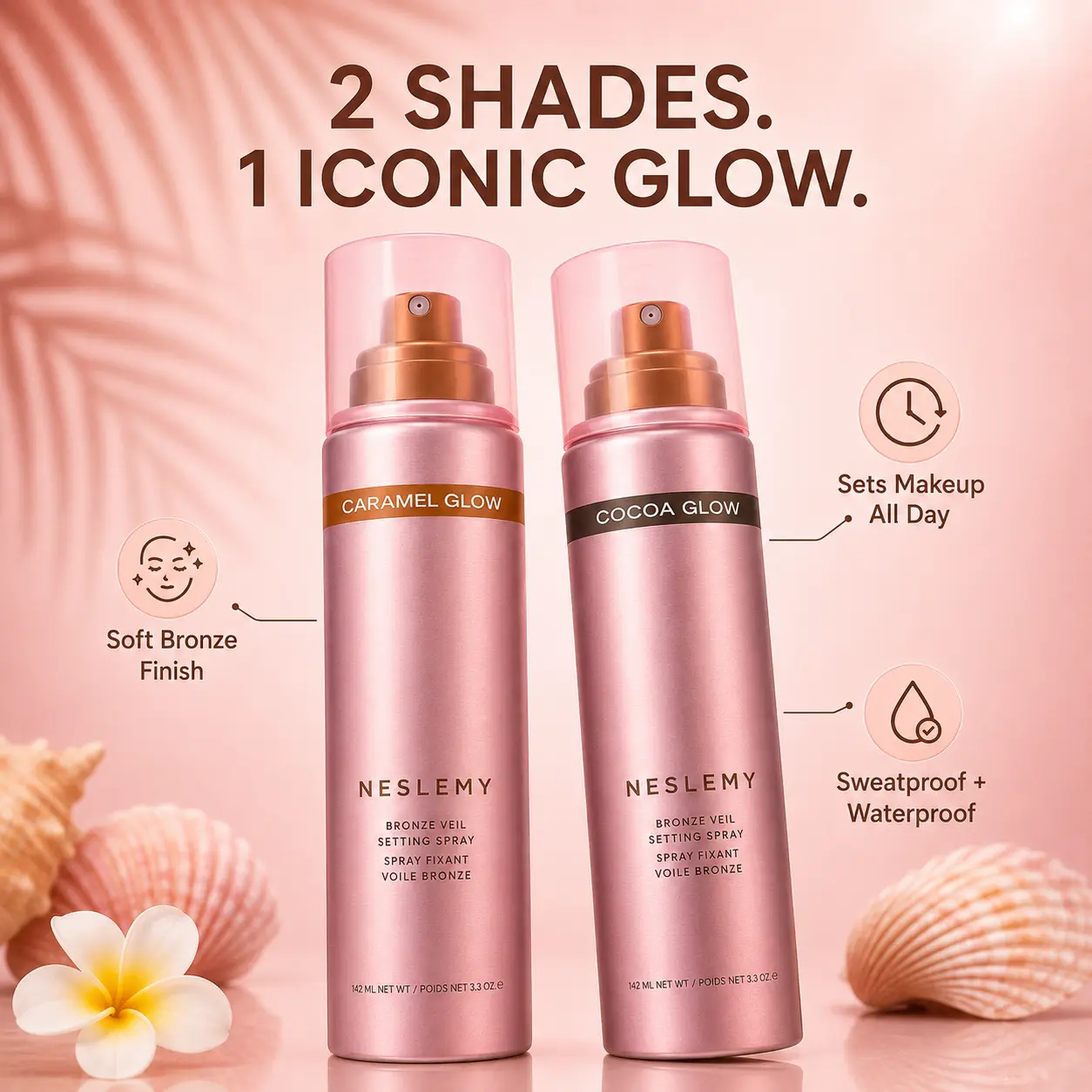 NESLEMY Bronze Veil Waterproof Setting Spray