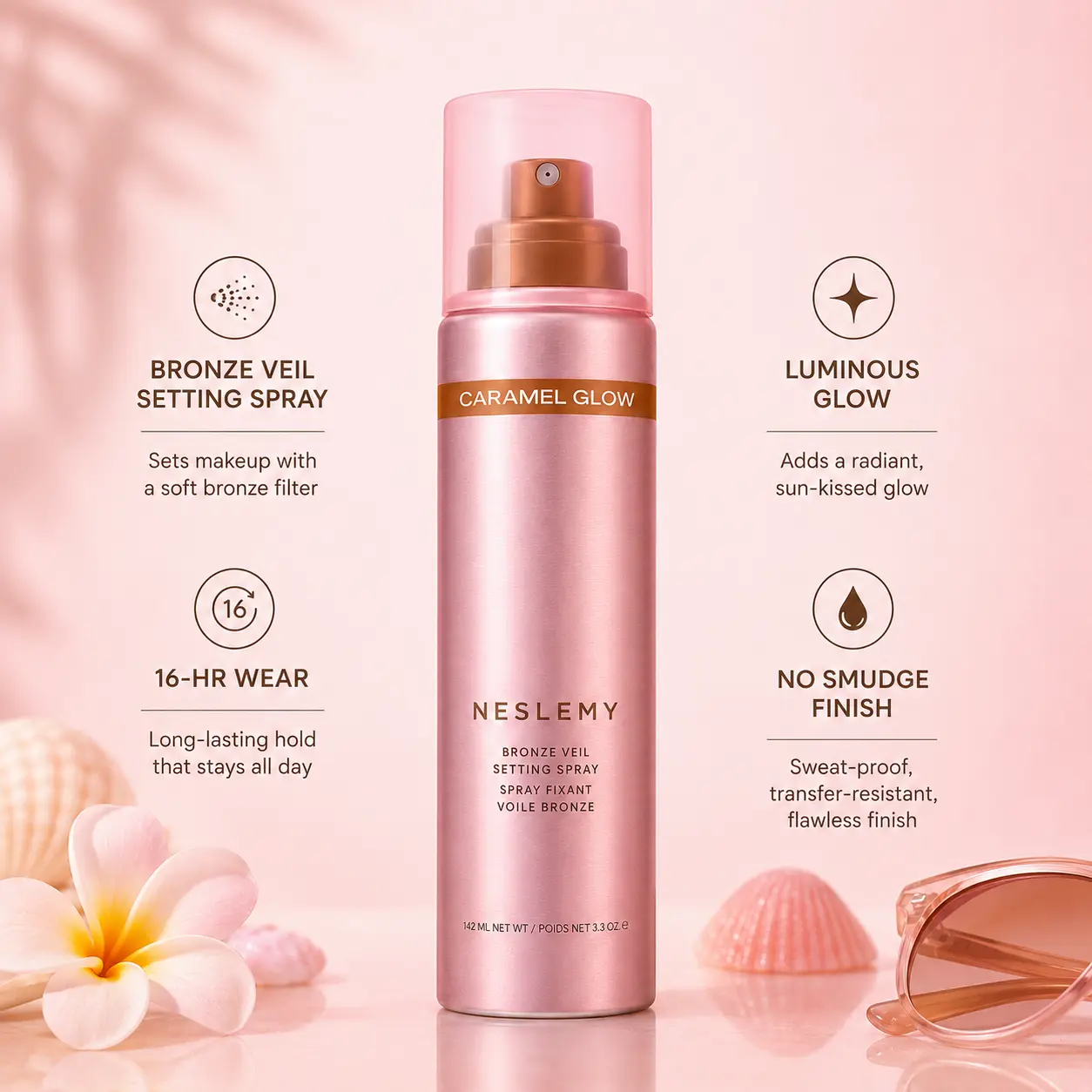 NESLEMY Bronze Veil Waterproof Setting Spray