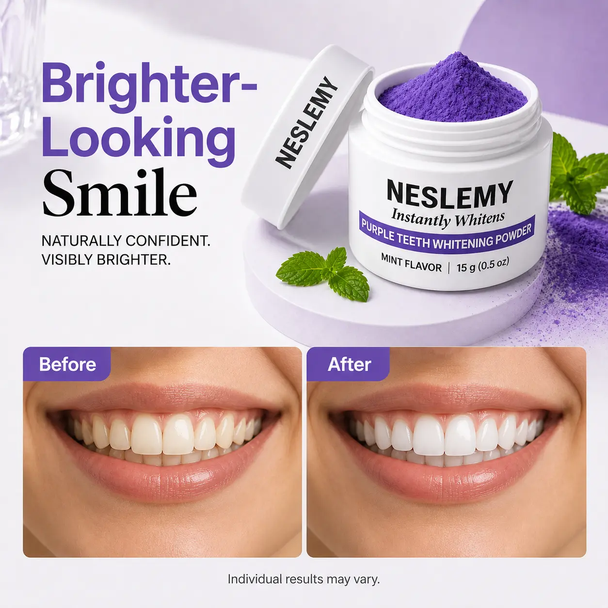 NESLEMY Purple Teeth Whitening Powder