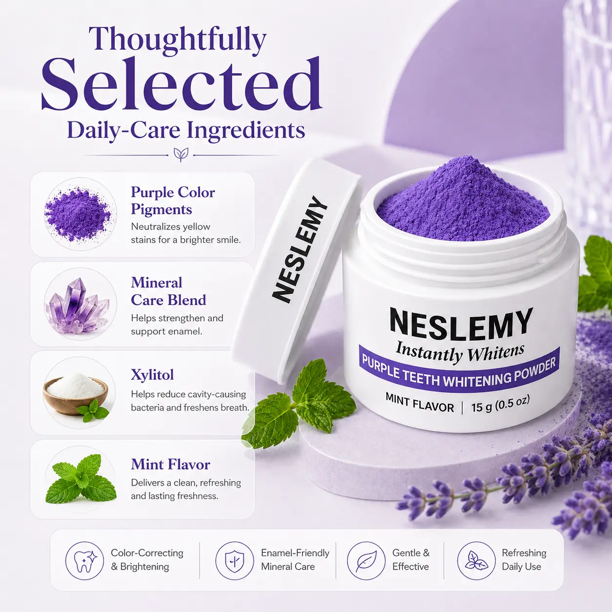 NESLEMY Purple Teeth Whitening Powder