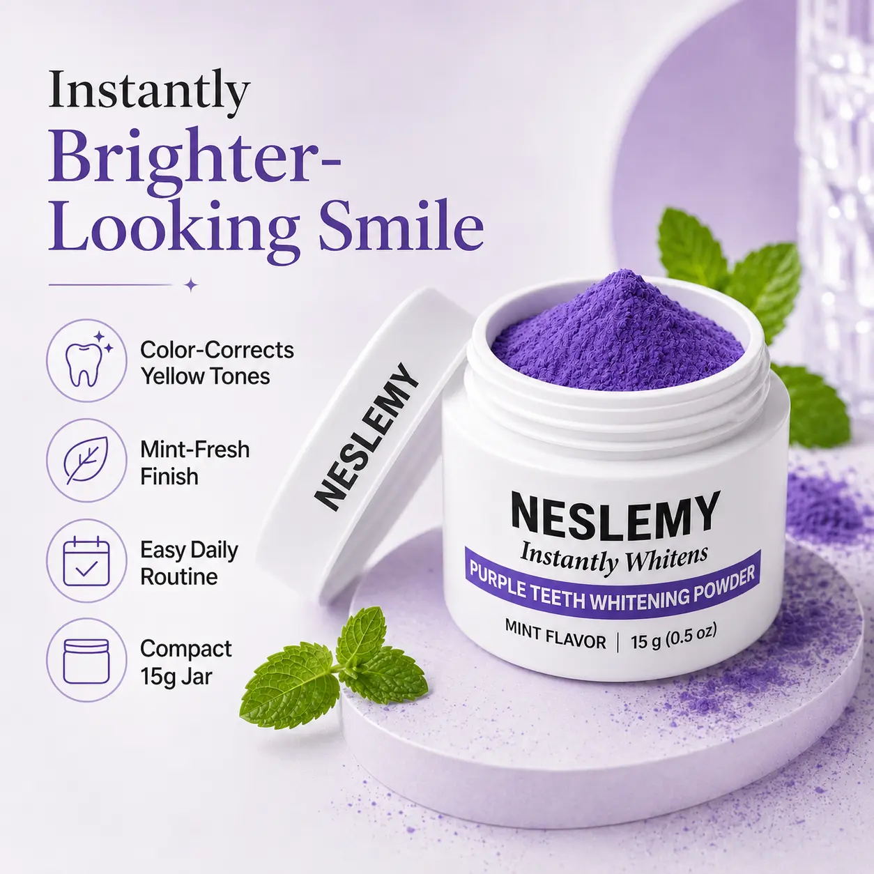 NESLEMY Purple Teeth Whitening Powder