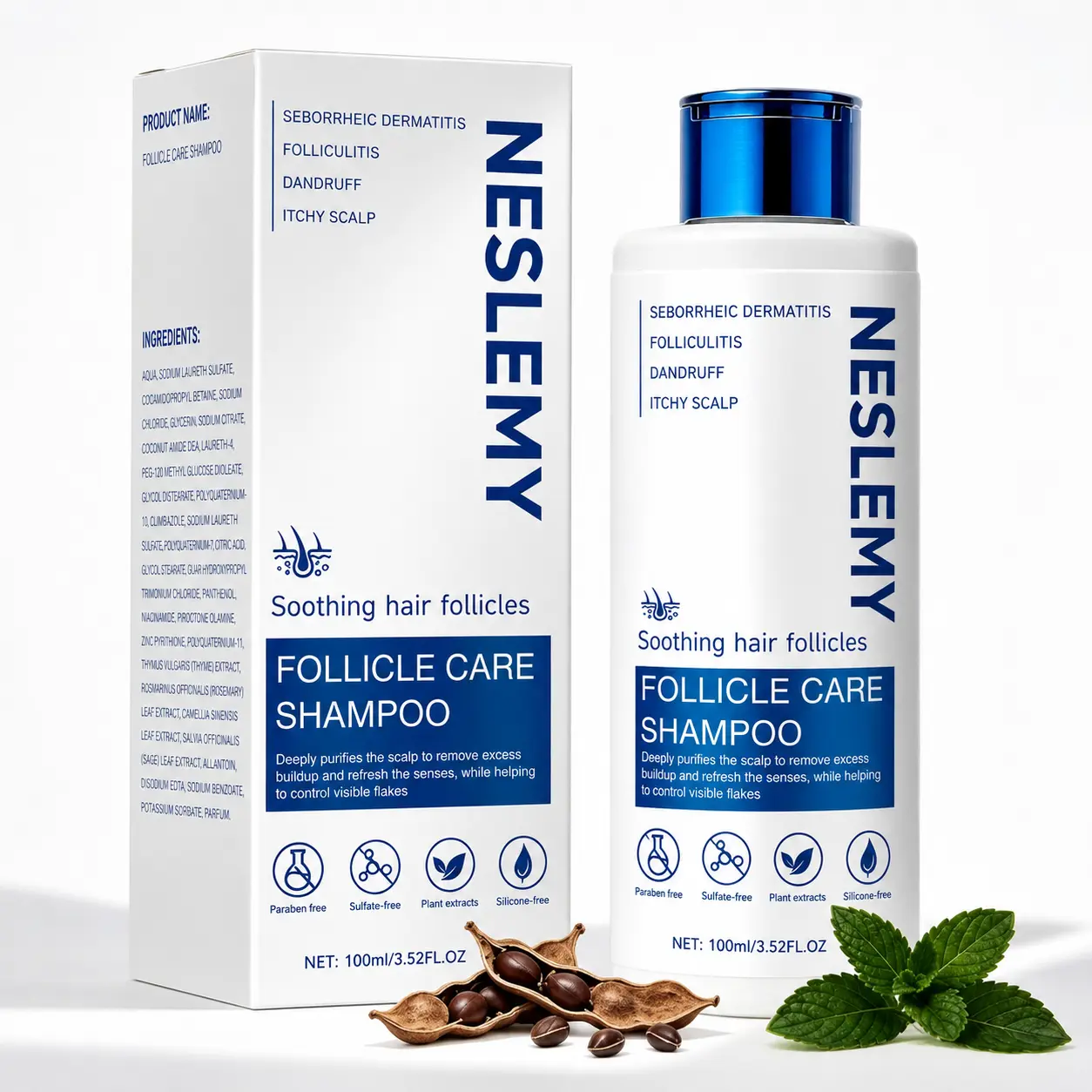 NESLEMY Folliculitis Shampoo for Itchy, Flaky & Oily Scalp