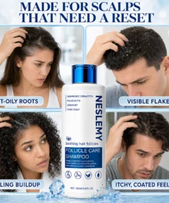 NESLEMY Folliculitis Shampoo for Itchy, Flaky & Oily Scalp
