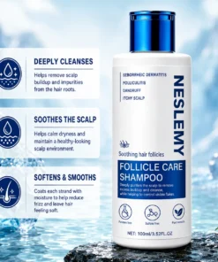 NESLEMY Folliculitis Shampoo for Itchy, Flaky & Oily Scalp