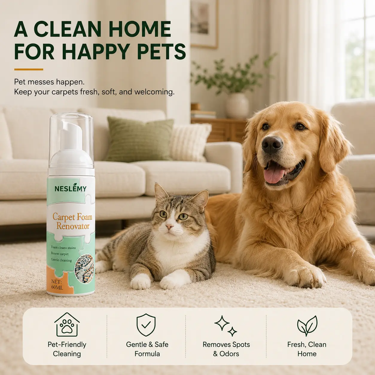 NESLEMY Carpet Stain Removal Foam